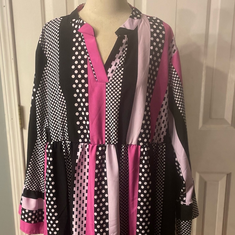Beautiful black white& pink dress